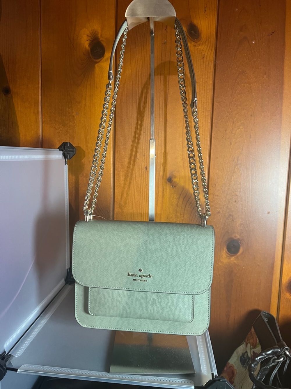 kate spade Green Leather Chain Crossbody Bag